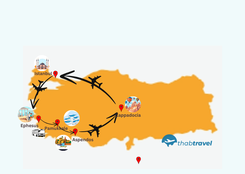 Turkey Thab Travel Private Istanbul Pamukkale Antalya and Cappadocia - 8 Days